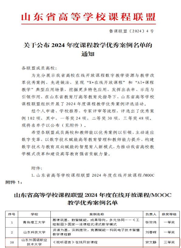 山東省高等學(xué)校課程聯(lián)盟2024 年度課程教學(xué)優(yōu)秀案例.png